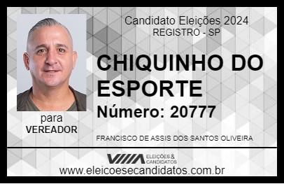 Candidato CHIQUINHO 2024 - REGISTRO - Eleições