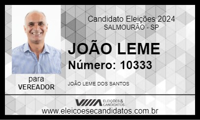 Candidato JOÃO LEME 2024 - SALMOURÃO - Eleições