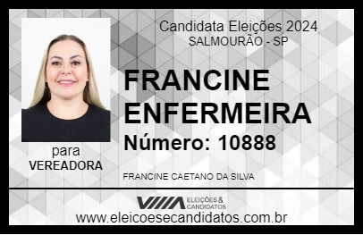 Candidato FRANCINE ENFERMEIRA 2024 - SALMOURÃO - Eleições