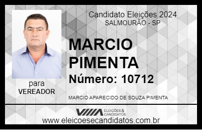 Candidato MARCIO PIMENTA 2024 - SALMOURÃO - Eleições