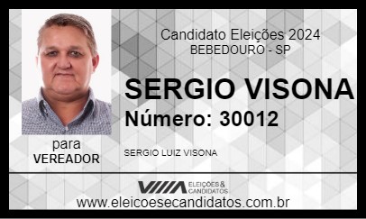 Candidato SERGIO VISONA 2024 - BEBEDOURO - Eleições