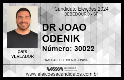 Candidato DR JOAO ODENIK 2024 - BEBEDOURO - Eleições