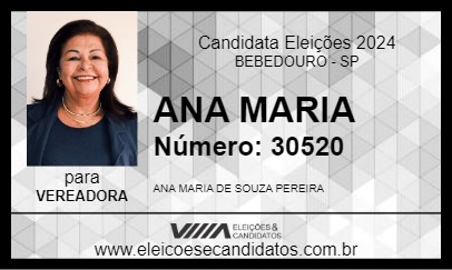 Candidato ANA MARIA 2024 - BEBEDOURO - Eleições