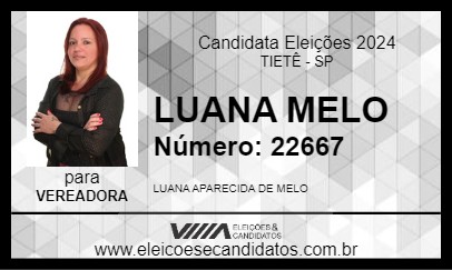 Candidato LUANA MELO 2024 - TIETÊ - Eleições