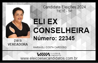 Candidato ELI EX CONSELHEIRA 2024 - TIETÊ - Eleições