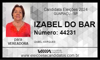 Candidato IZABEL DO BAR 2024 - GUAPIAÇU - Eleições