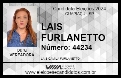 Candidato LAIS FURLANETTO 2024 - GUAPIAÇU - Eleições