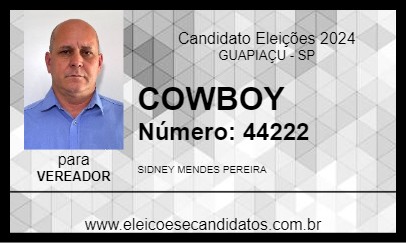 Candidato COWBOY 2024 - GUAPIAÇU - Eleições