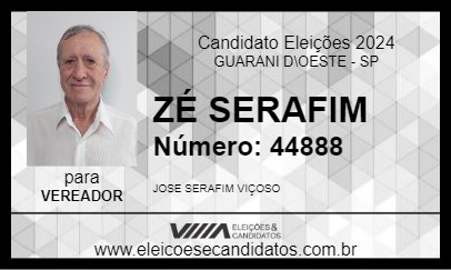 Candidato ZÉ SERAFIM 2024 - GUARANI D\OESTE - Eleições