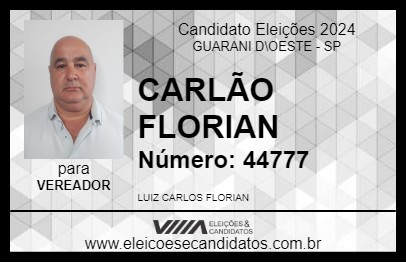 Candidato CARLÃO FLORIAN 2024 - GUARANI D\OESTE - Eleições