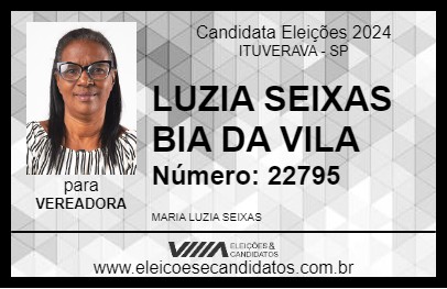 Candidato LUZIA SEIXAS BIA DA VILA 2024 - ITUVERAVA - Eleições