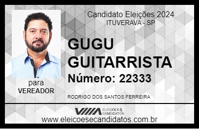 Candidato GUGU GUITARRISTA 2024 - ITUVERAVA - Eleições