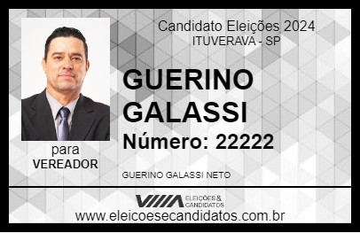 Candidato GUERINO GALASSI 2024 - ITUVERAVA - Eleições