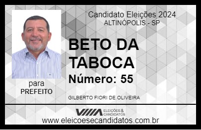 Candidato BETO DA TABOCA 2024 - ALTINÓPOLIS - Eleições