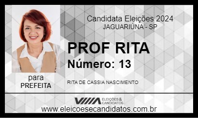 Candidato PROF RITA 2024 - JAGUARIÚNA - Eleições