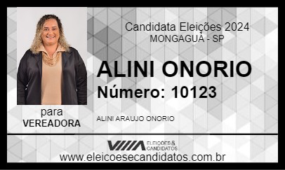 Candidato ALINI ONORIO 2024 - MONGAGUÁ - Eleições