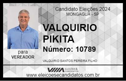 Candidato VALQUIRIO PIKITA 2024 - MONGAGUÁ - Eleições