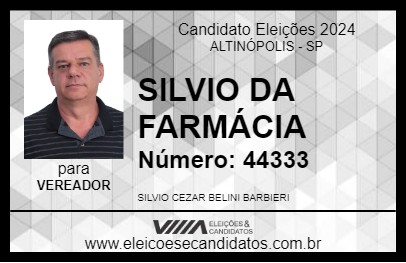 Candidato SILVIO DA FARMÁCIA 2024 - ALTINÓPOLIS - Eleições