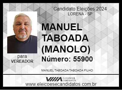 Candidato MANUEL TABOADA (MANOLO) 2024 - LORENA - Eleições