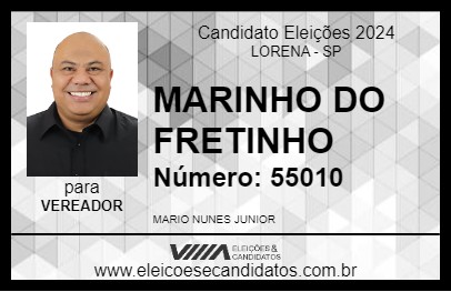 Candidato MARINHO DO FRETINHO 2024 - LORENA - Eleições