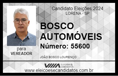 Candidato BOSCO AUTOMÓVEIS 2024 - LORENA - Eleições