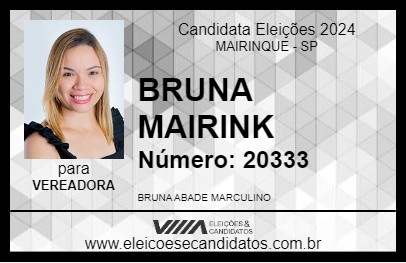 Candidato BRUNA MAIRINK 2024 - MAIRINQUE - Eleições