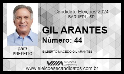 Candidato GIL ARANTES 2024 - BARUERI - Eleições