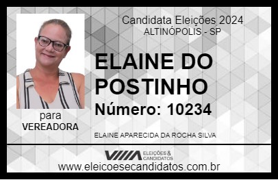 Candidato ELAINE ROCHA 2024 - ALTINÓPOLIS - Eleições