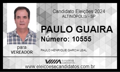 Candidato PAULO GUAIRA 2024 - ALTINÓPOLIS - Eleições