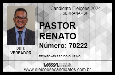 Candidato PASTOR RENATO 2024 - SERRANA - Eleições