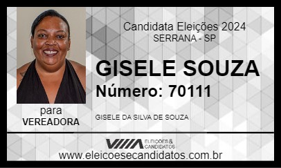 Candidato GISELE SOUZA 2024 - SERRANA - Eleições