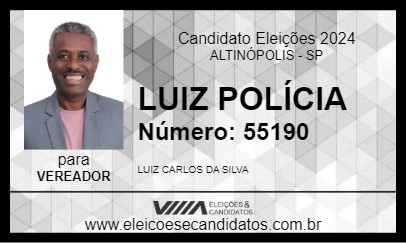 Candidato LUIZ POLÍCIA 2024 - ALTINÓPOLIS - Eleições