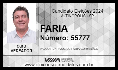 Candidato FARIA 2024 - ALTINÓPOLIS - Eleições