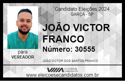 Candidato JOÃO VICTOR FRANCO 2024 - GARÇA - Eleições