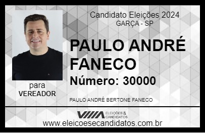 Candidato PAULO ANDRÉ FANECO 2024 - GARÇA - Eleições