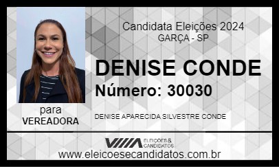 Candidato DENISE CONDE 2024 - GARÇA - Eleições