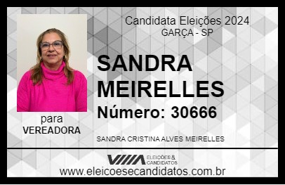 Candidato SANDRA MEIRELLES 2024 - GARÇA - Eleições