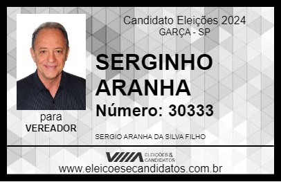 Candidato SERGINHO ARANHA 2024 - GARÇA - Eleições