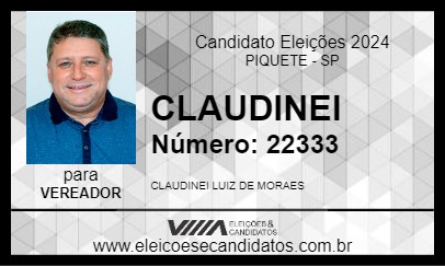 Candidato CLAUDINEI 2024 - PIQUETE - Eleições