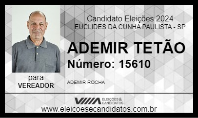 Candidato ADEMIR TETÃO 2024 - EUCLIDES DA CUNHA PAULISTA - Eleições