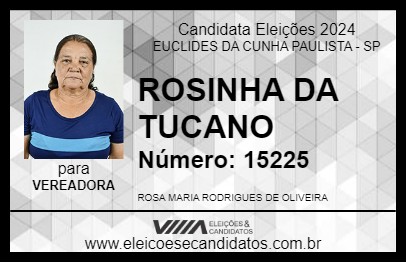 Candidato ROSINHA DA TUCANO 2024 - EUCLIDES DA CUNHA PAULISTA - Eleições