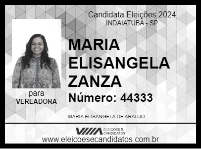 Candidato MARIA ELISANGELA ZANZA 2024 - INDAIATUBA - Eleições