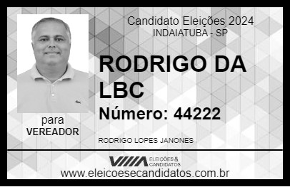 Candidato RODRIGO DA LBC 2024 - INDAIATUBA - Eleições