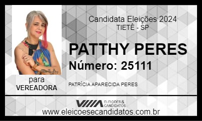 Candidato PATTHY PERES 2024 - TIETÊ - Eleições