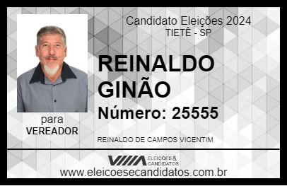 Candidato REINALDO GINÃO 2024 - TIETÊ - Eleições