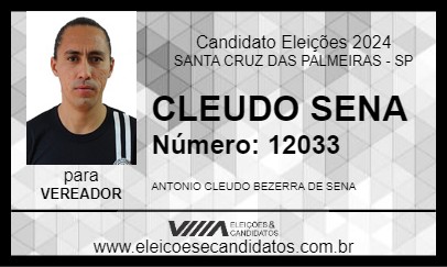 Candidato CLEUDO SENA 2024 - SANTA CRUZ DAS PALMEIRAS - Eleições