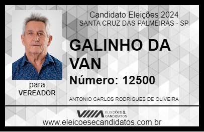 Candidato GALINHO DA VAN 2024 - SANTA CRUZ DAS PALMEIRAS - Eleições