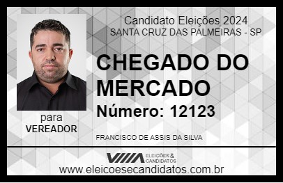 Candidato CHEGADO DO MERCADO 2024 - SANTA CRUZ DAS PALMEIRAS - Eleições