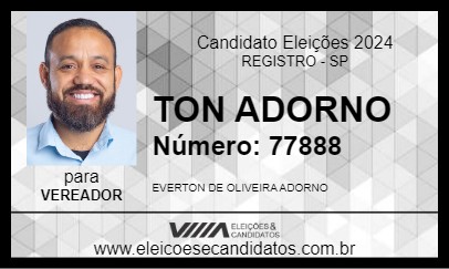 Candidato TON ADORNO 2024 - REGISTRO - Eleições