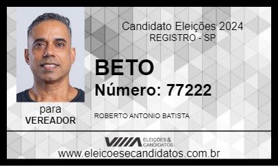 Candidato BETO DA ALTANEIRA 2024 - REGISTRO - Eleições